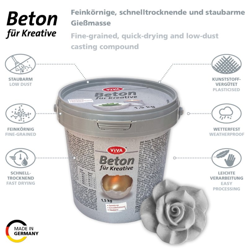 Viva Decor béton coulé, grain fin, 1,5 kg